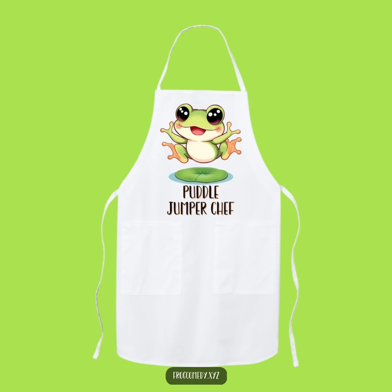 Funny Big Eyed Frog Apron: Joyful Leap Kitchen Gift