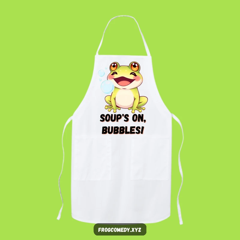 Funny Kawaii Frog Bubble Apron: Cute Kitchen Humor, Ideal Funny Gift