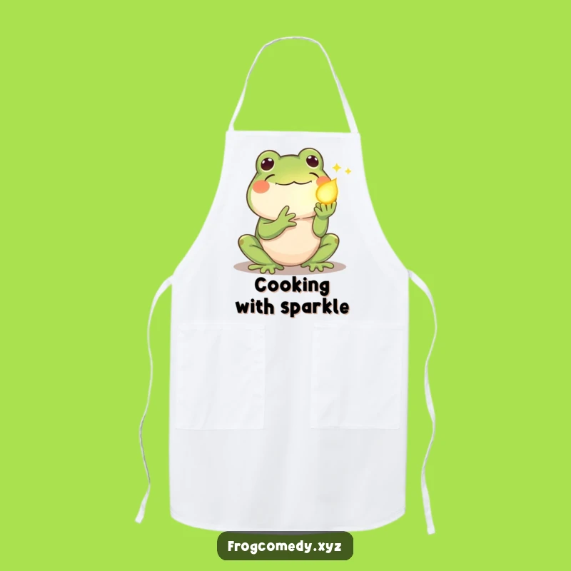 Funny Kawaii Frog Firefly Apron: Gentle Kitchen Accessory, Perfect Funny Gift