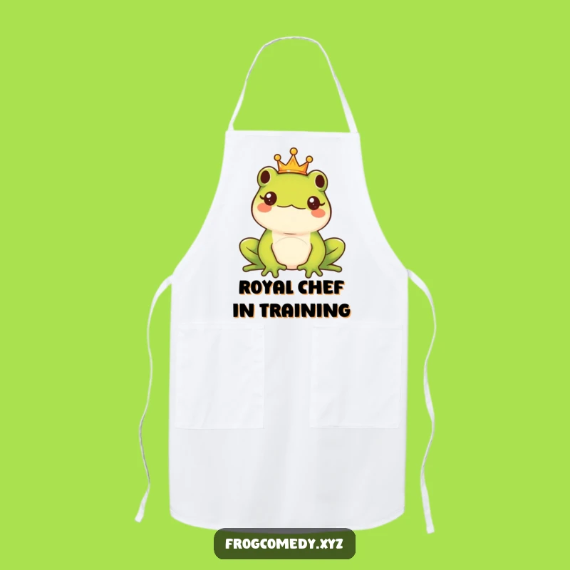 Funny Kawaii Frog King Apron - Majestic Royal Chef Funny Gift for Cooks