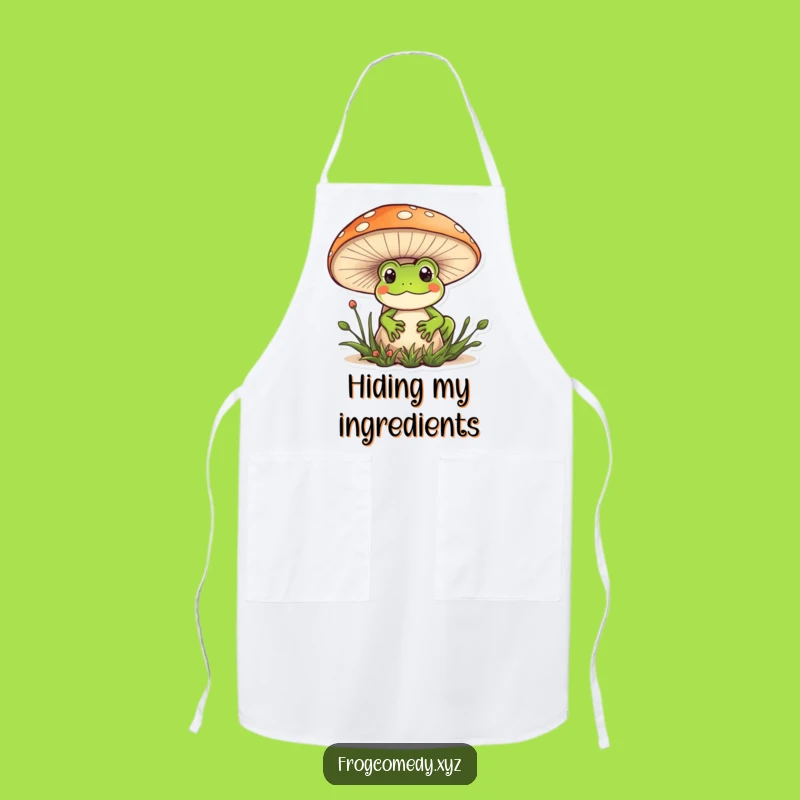 Funny Kawaii Frog Mushroom Apron: Kitchen Cute Companion