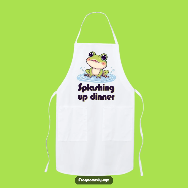 Funny Frog Splashing Apron: Playful Kitchen Wear, Chef's Funny Gift
