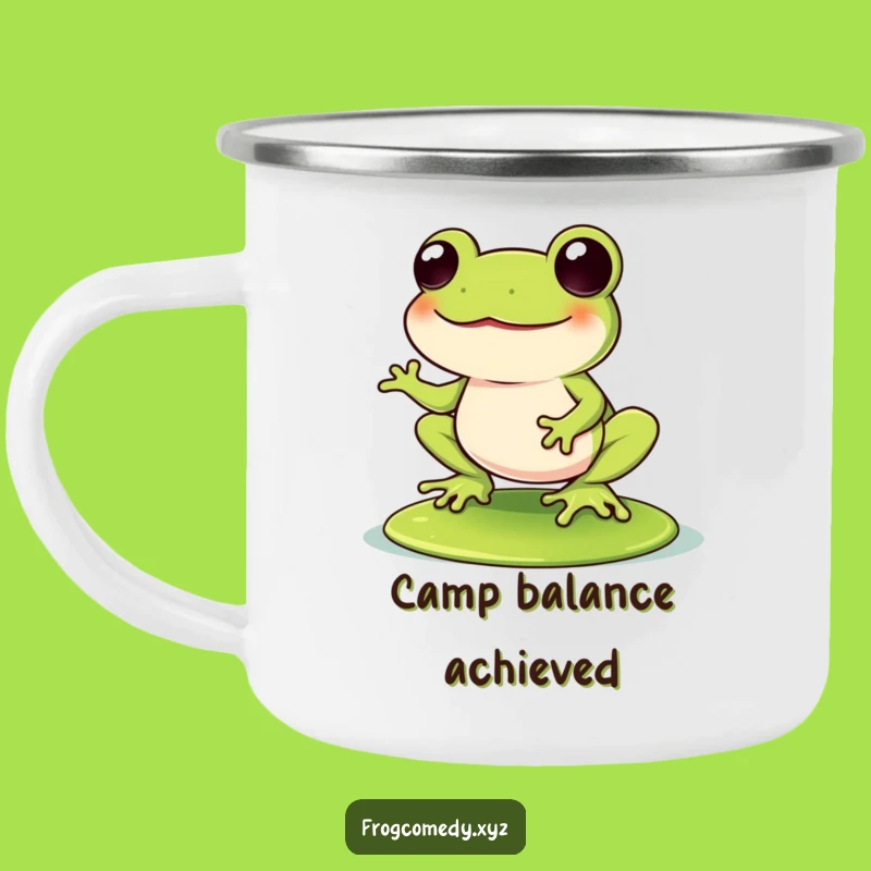 Funny Kawaii Frog Lily Pad Camping Mug: Outdoor Laughter Humor, Perfect Gift