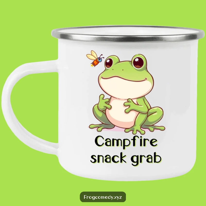 Funny Frog Fly Camping Mug: Grinning Hunter Cup, Perfect Funny Gift for Outdoors