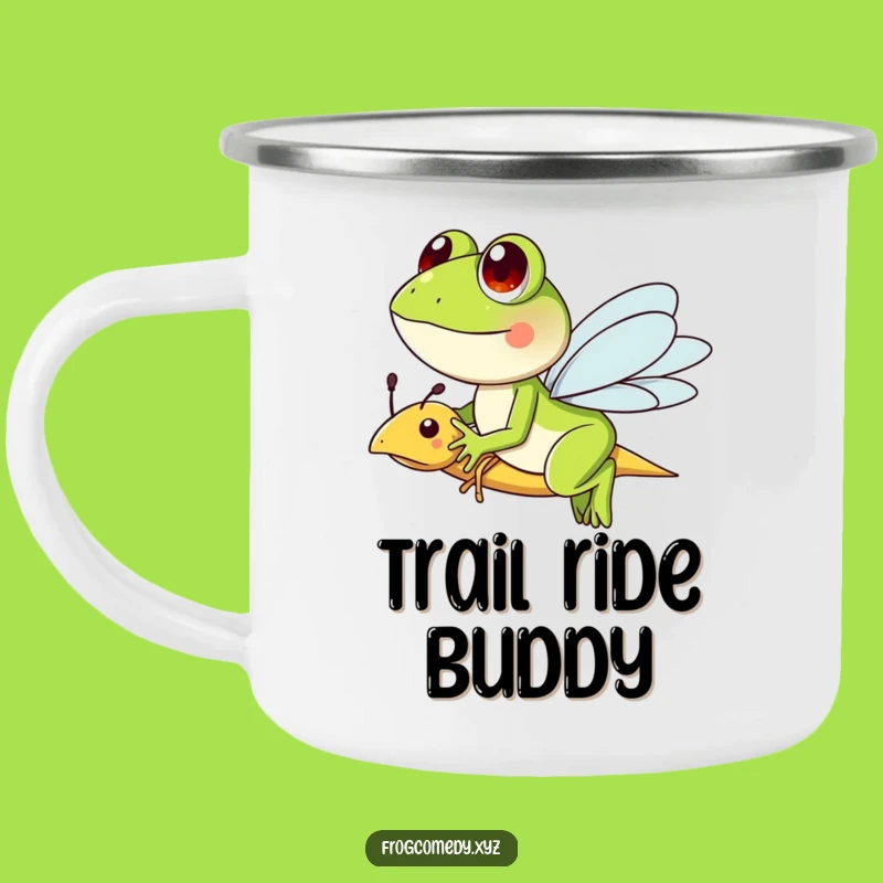 Funny Frog Dragonfly Campfire Mug: Adventure Design, Perfect Funny Outdoor Gift