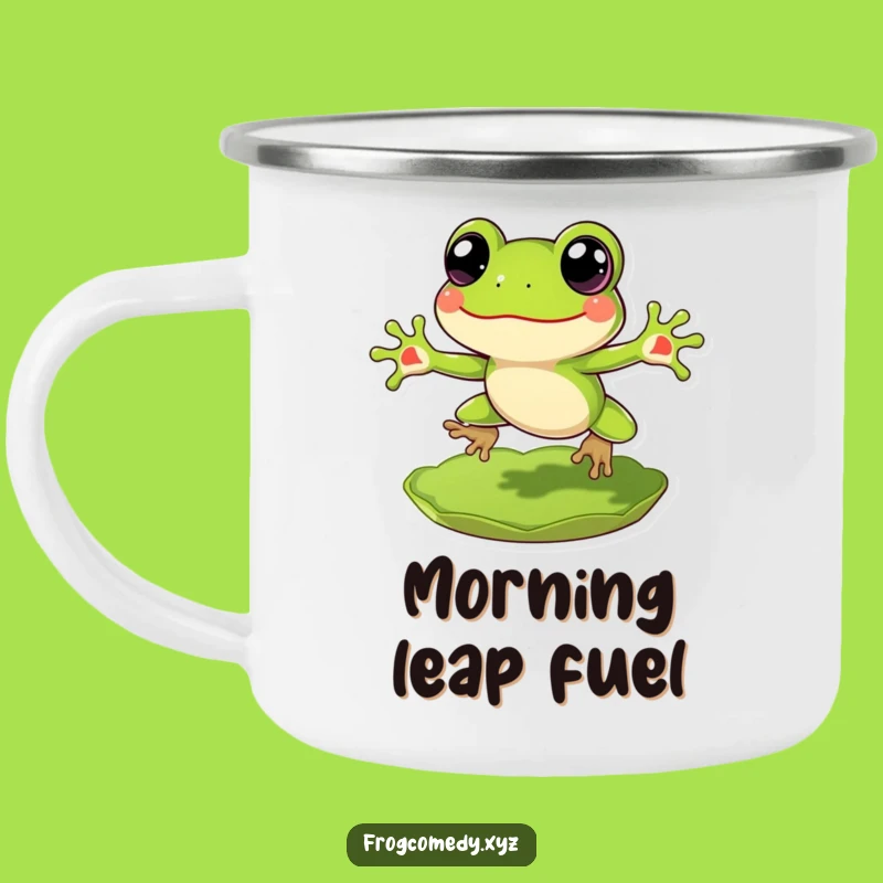 Funny Frog Lily Pad Camping Mug: Adventure Leap, Perfect Outdoor Cheerful Funny Gift