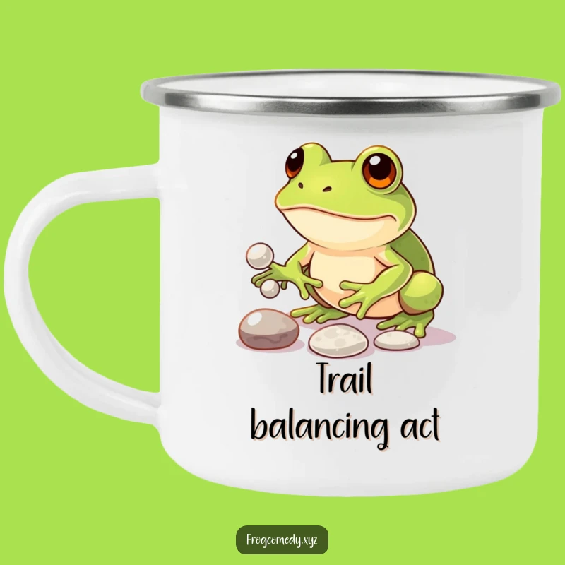 Funny Kawaii Frog Juggling Camping Mug: Adventure & Focus Gift