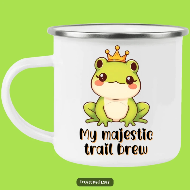 Funny Kawaii Frog King Camping Mug - Majestic Royal Amphibian Outdoor Funny Gift