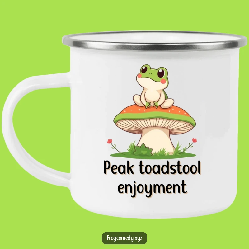 Funny Kawaii Frog Mushroom Camping Mug: Outdoor Adventure Gift