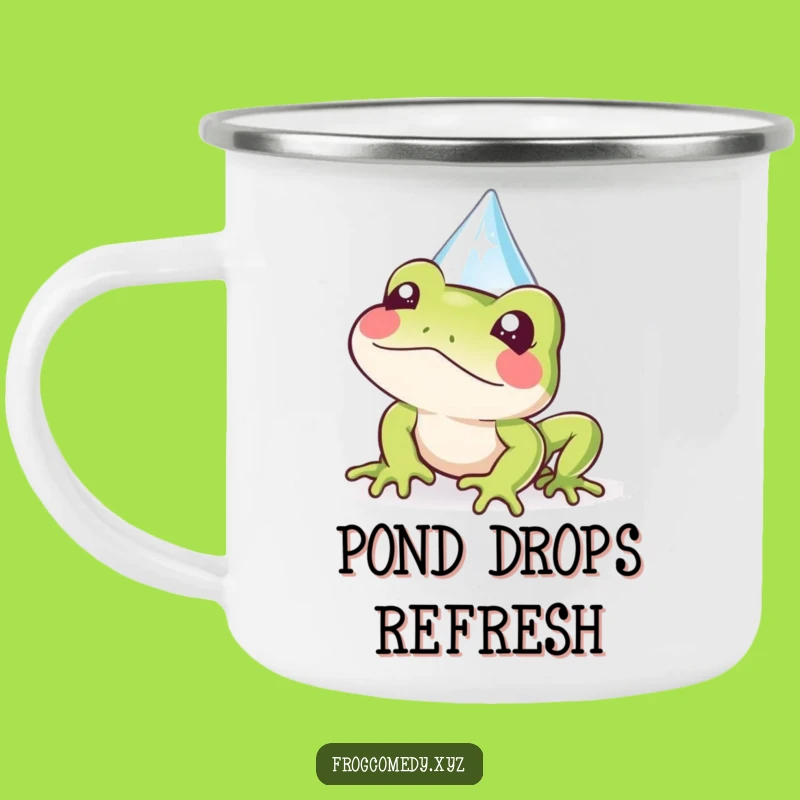 Funny Kawaii Frog Rainy Day Camp Mug: Peek-a-Boo Outdoors