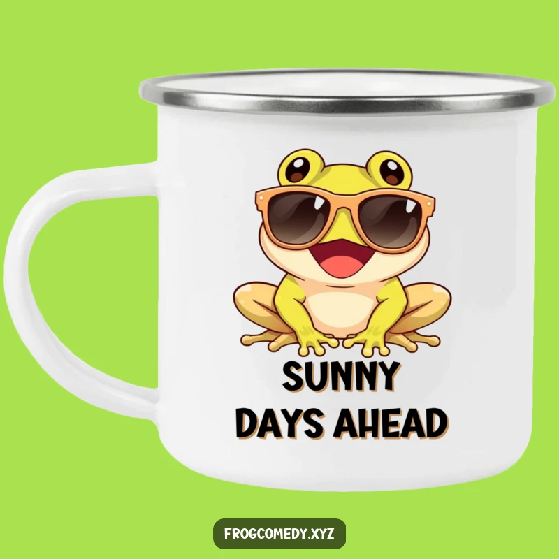 Funny Sunglasses Frog Camping Mug: Giggling Amphibian Sun, Outdoor Cool Humor Gift