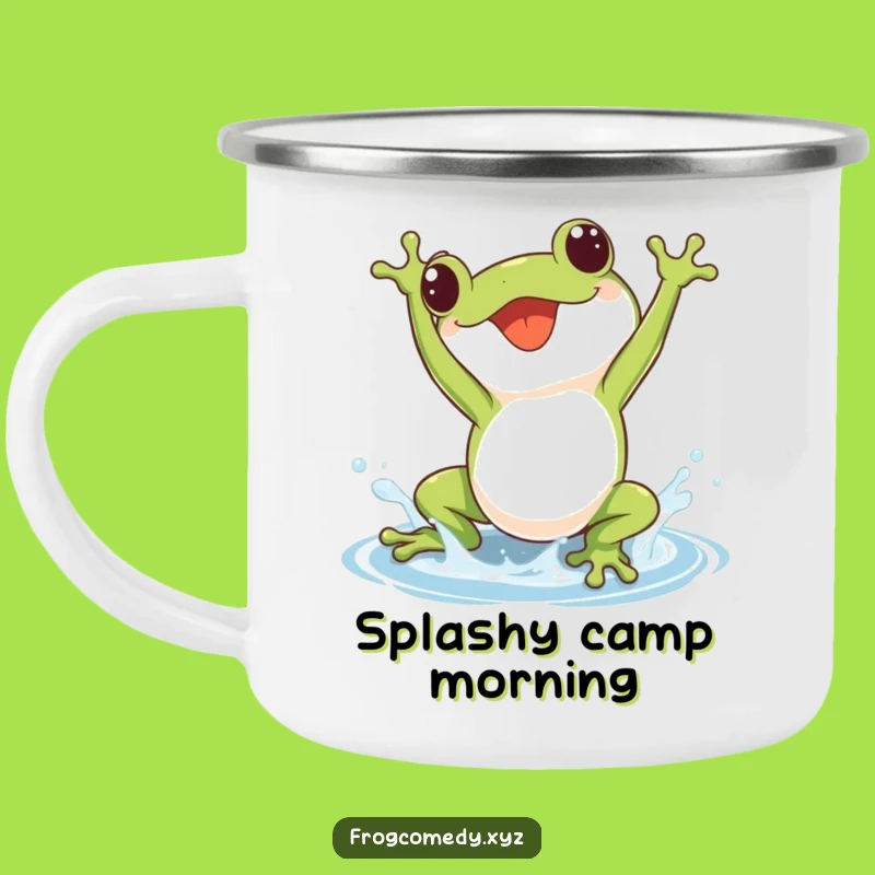 Kawaii Frog Splash Camping Mug: Sip Joy on Your Adventures