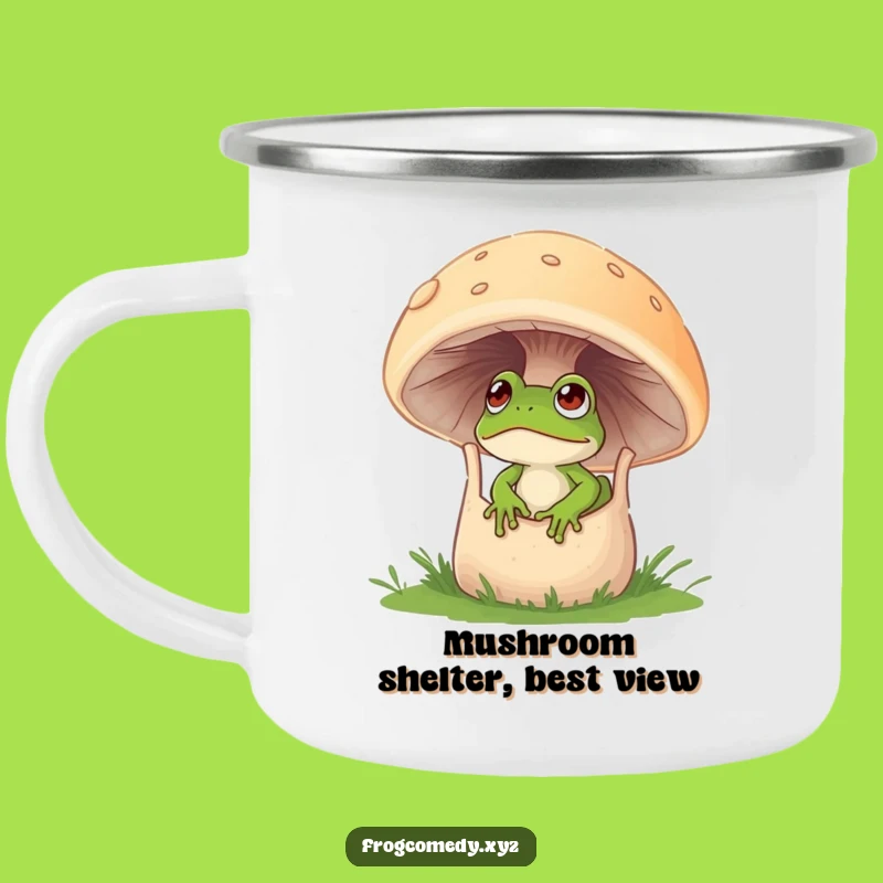 Funny Frog Mushroom Camping Mug - Whimsical Outdoor Adventure