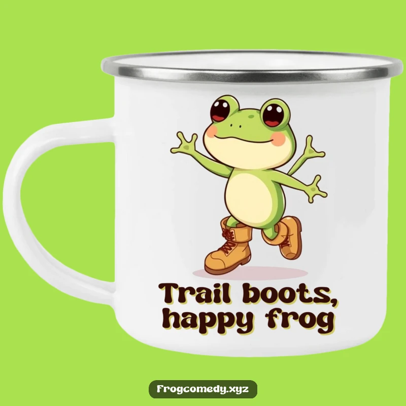 Funny Kawaii Frog Boots Leap Camping Mug - Outdoor Laughs - Funny Gift