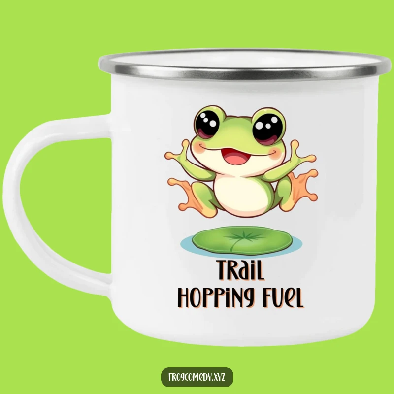 Funny Big Eyed Frog Camping Mug: Joyful Leap Outdoor Gift