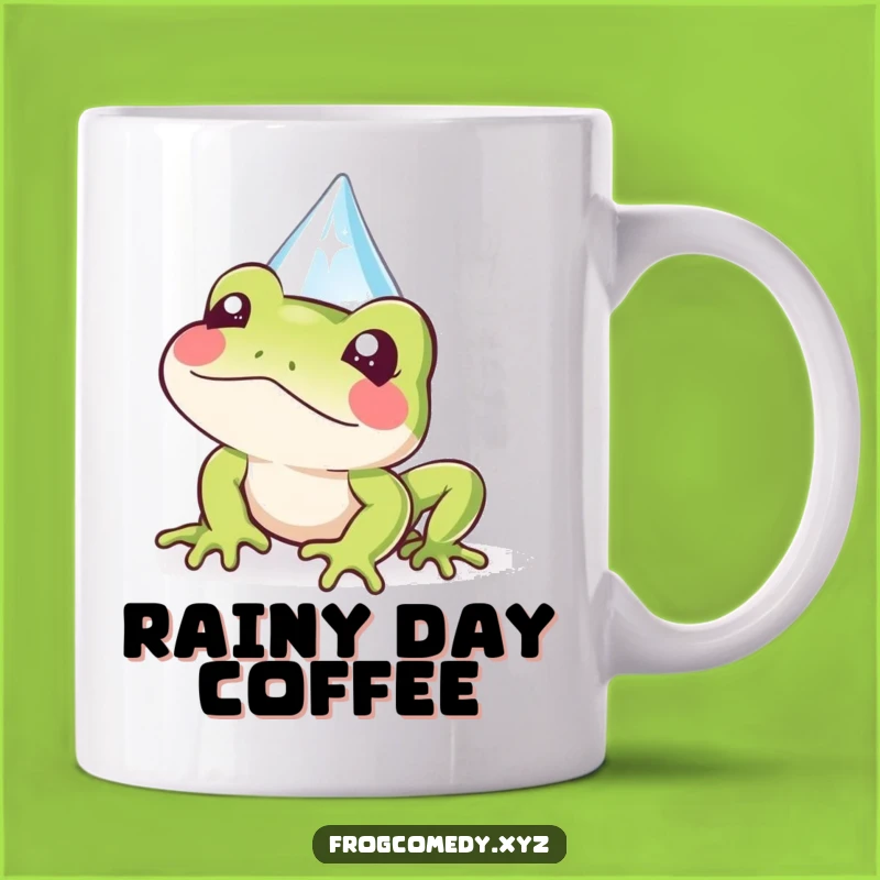 Funny Kawaii Frog Peek Mug: Peek-a-Boo Fun on Rainy Days