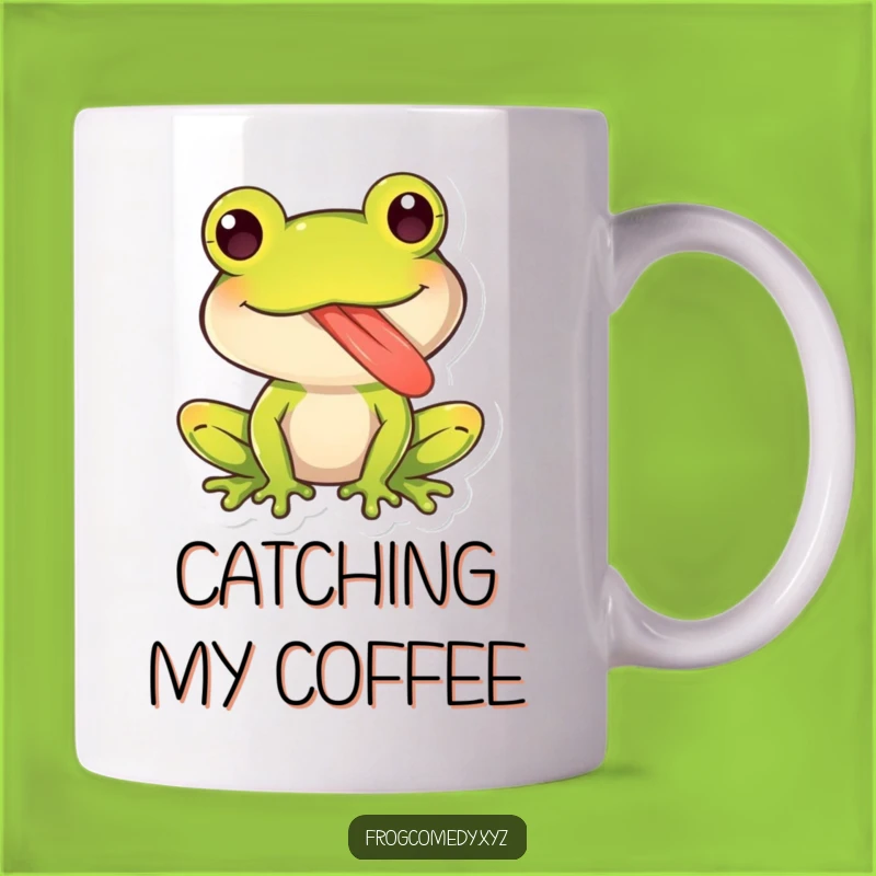 Funny Kawaii Frog Tongue Mug: Playful Licks of Morning Humor