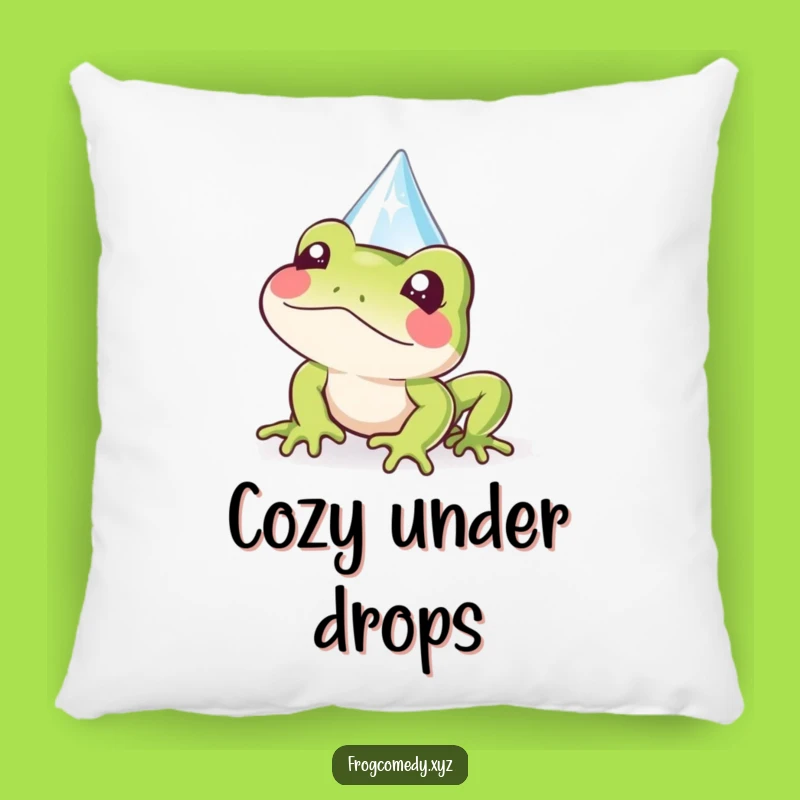 Funny Kawaii Frog Raindrop Pillow: Cuddle Up with a Peek-a-Boo Friend