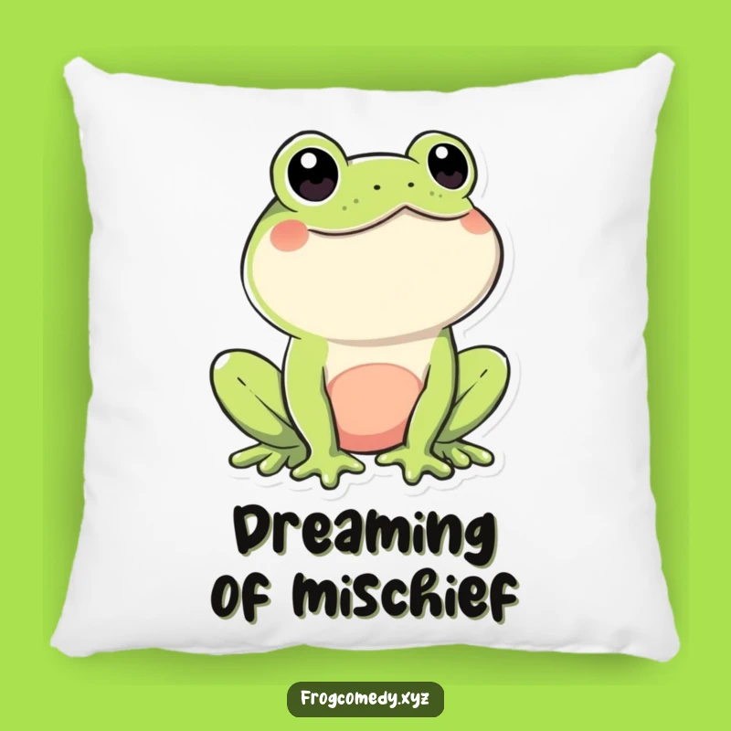 Funny Kawaii Frog Pillow: Cozy Winking Cushion, Your Perfect Comfort Funny Gift!