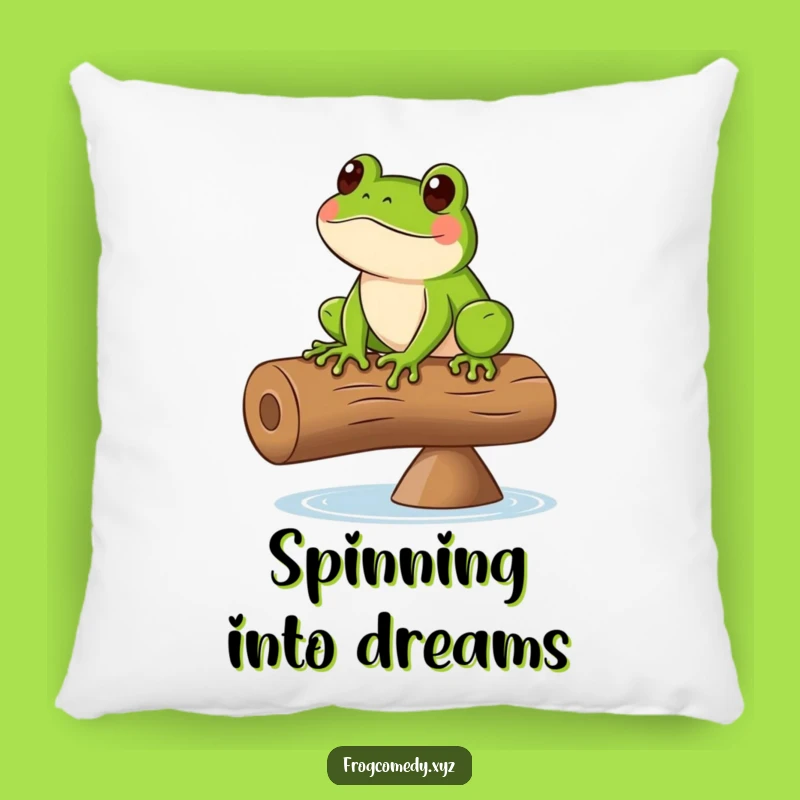 Funny Frog Balancing Log Pillow: Comfy & Whimsical Decor, Perfect Funny Gift