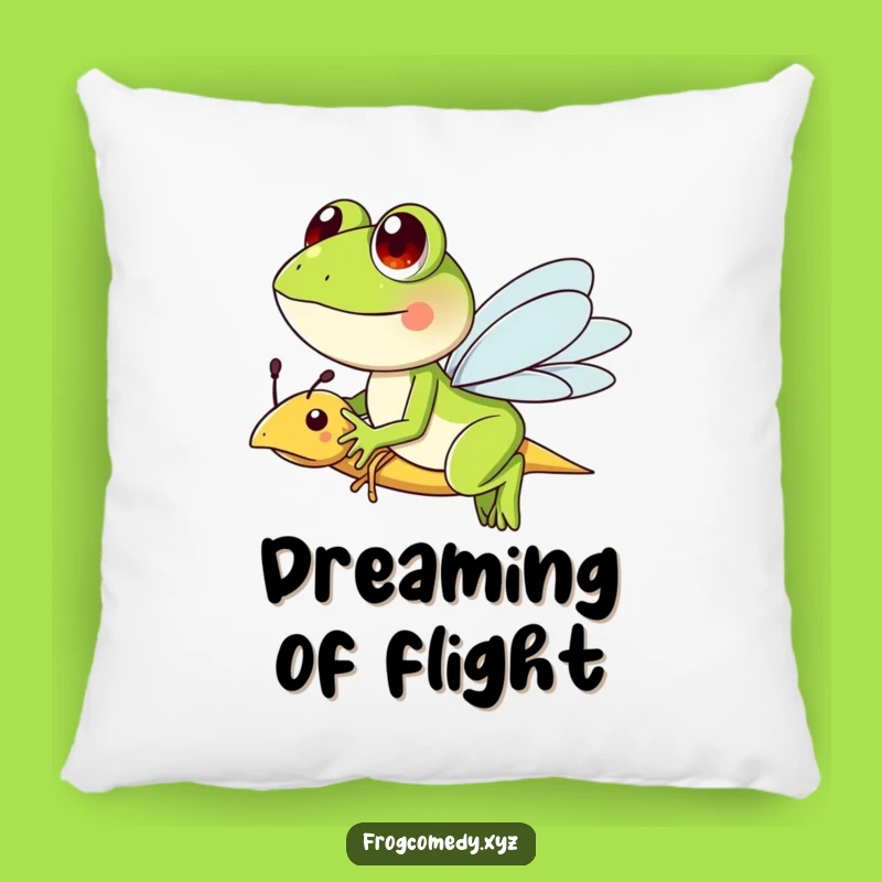 Funny Frog Dragonfly Pillow: Whimsical Comfort, Fun Accent, Funny Gift Decor