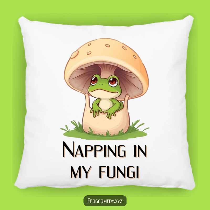 Funny Frog Mushroom Pillow - Comfy & Mystical Accent