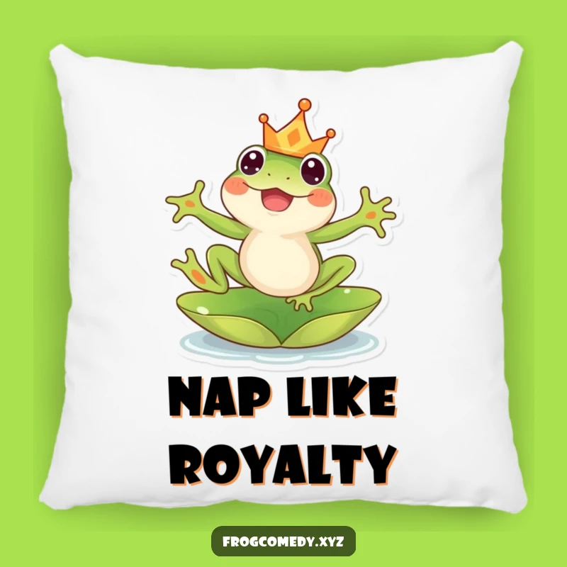 Funny Kawaii Frog Crown Pillow: Cozy Comfort with a Royal Leap Design