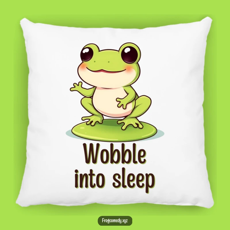 Funny Kawaii Frog Lily Pad Pillow: Cozy Laughter Humor for Your Home, Gift