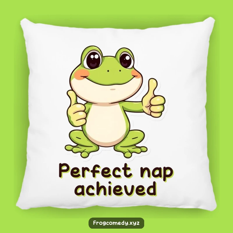 Funny Happy Frog Pillow: Thumbs Up Comfort, Fun Accent, Funny Gift Decor
