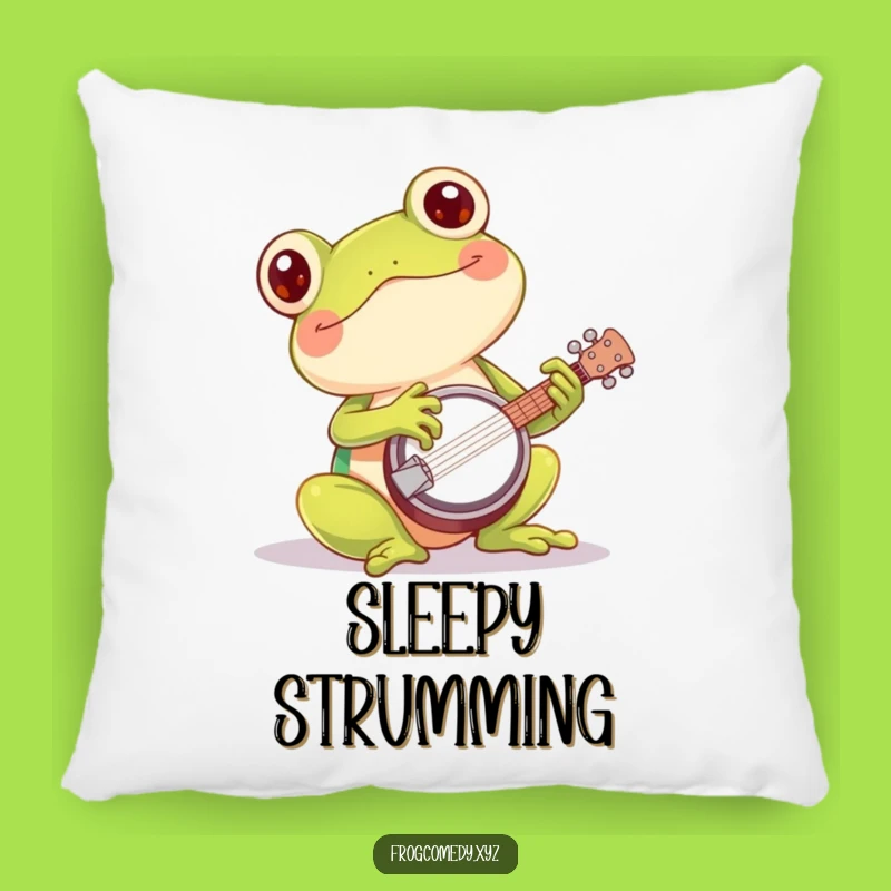 Funny Kawaii Frog Banjo Pillow: Cozy Amphibian for Hilarious Comfort