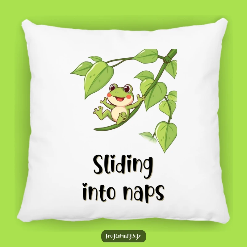 Funny Frog Vine Pillow: Cozy Comfort for Adventurous Souls