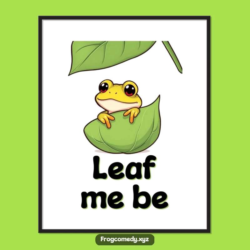 Funny Curious Frog Digital Art: Peeking Amphibian Wall Decor, Perfect Funny Gift for Art Lovers