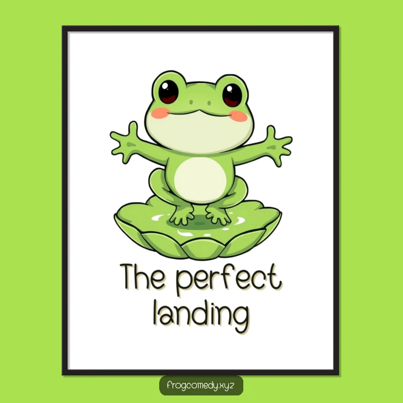 Funny Frog Lily Pad Digital Art: Instant Pond Cheer, Downloadable Funny Gift