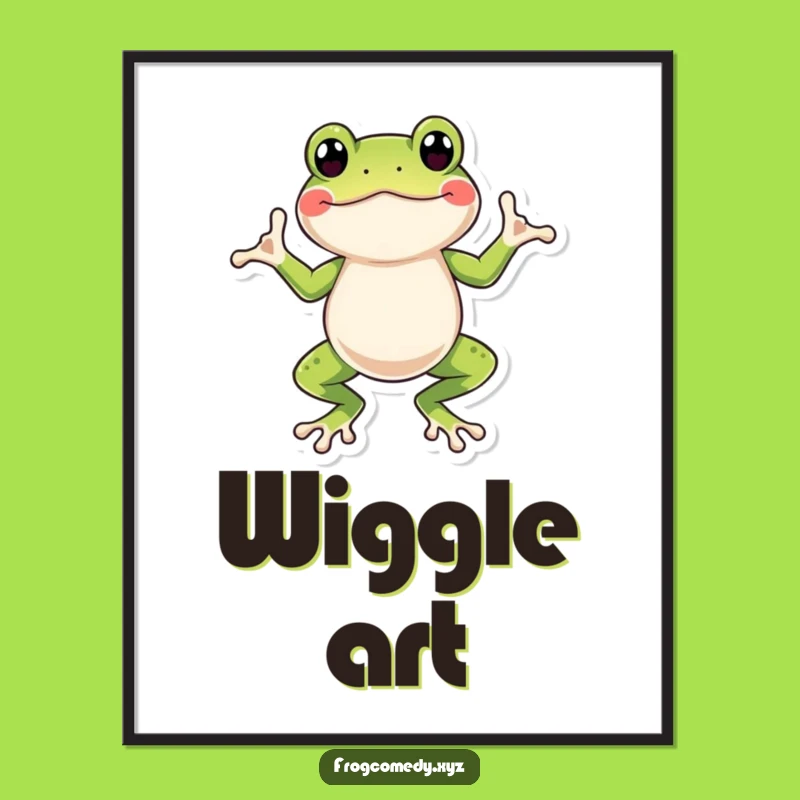 Funny Frog Wiggle Dance Digital Art: Amphibian Wall Decor, Awesome Funny Gift