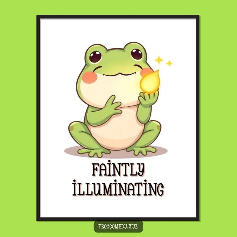 Funny Kawaii Frog Firefly Digital Art: Gentle Printable for Sweet Decor