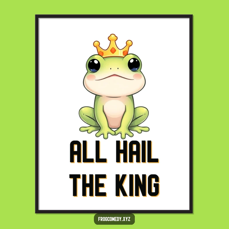 Funny Regal Frog King Digital Art: Royal Amphibian Decor, Perfect Funny Gift for Art Lovers