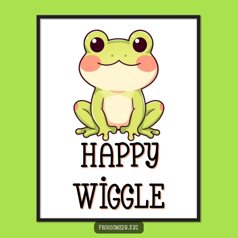 Funny Wiggling Frog Digital Art: Instant Joy for Your Walls
