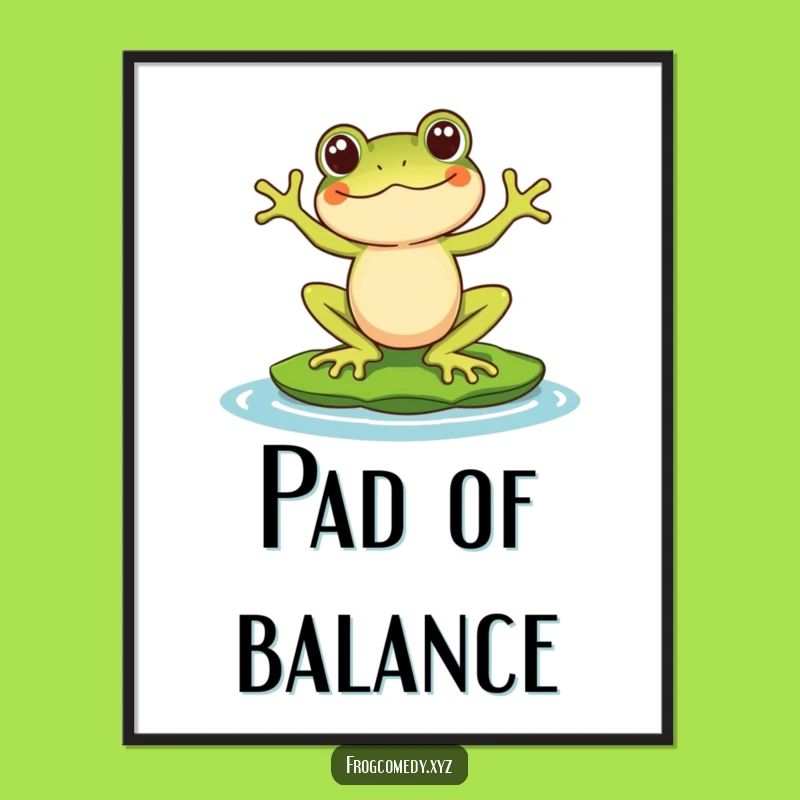 Funny Kawaii Frog Digital Art - Instant Comical Decor Download