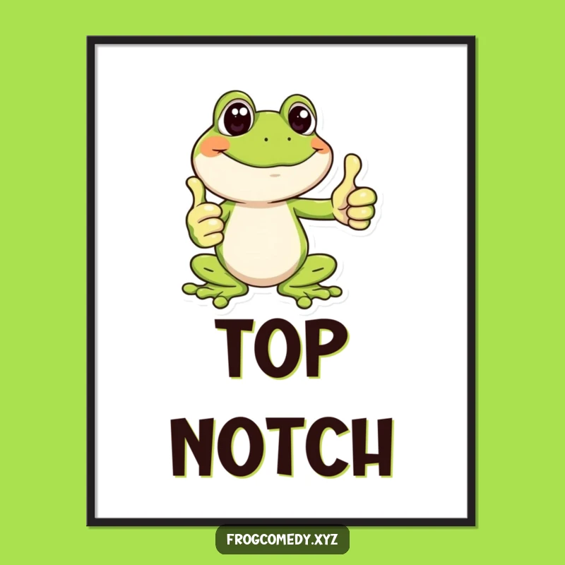 Funny Happy Frog Digital Print: Thumbs Up Art, Instant Funny Download Gift