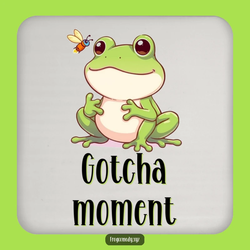 Funny Frog Fly Coaster: Grinning Protection, Sweet Funny Gift for Tables