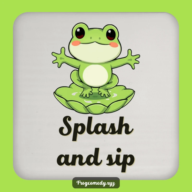Funny Frog Lily Pad Coaster: Pond Protection Charm, Sweet Funny Gift for Tables