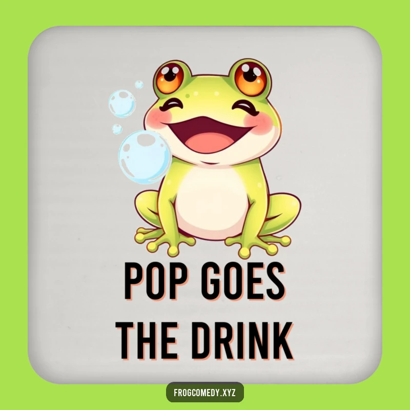 Funny Kawaii Frog Bubble Coaster: Protect Surfaces with Cute Humor, Gift
