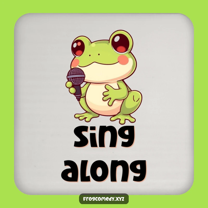 Funny Kawaii Frog Music Coasters: Protect Surfaces with Cute Tunes