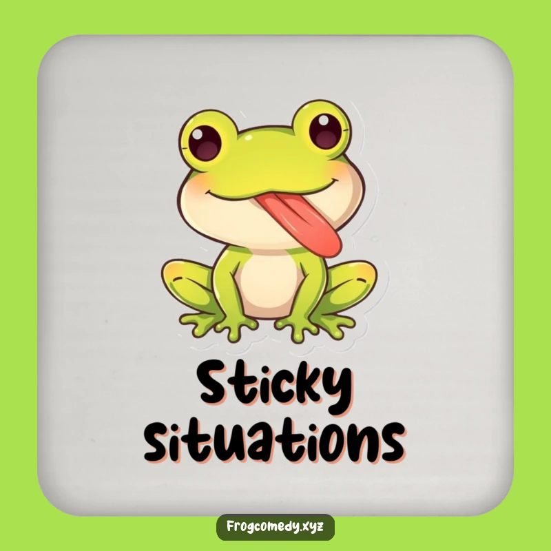 Funny Kawaii Frog Tongue Coaster: Protect Surfaces with Playful Humor