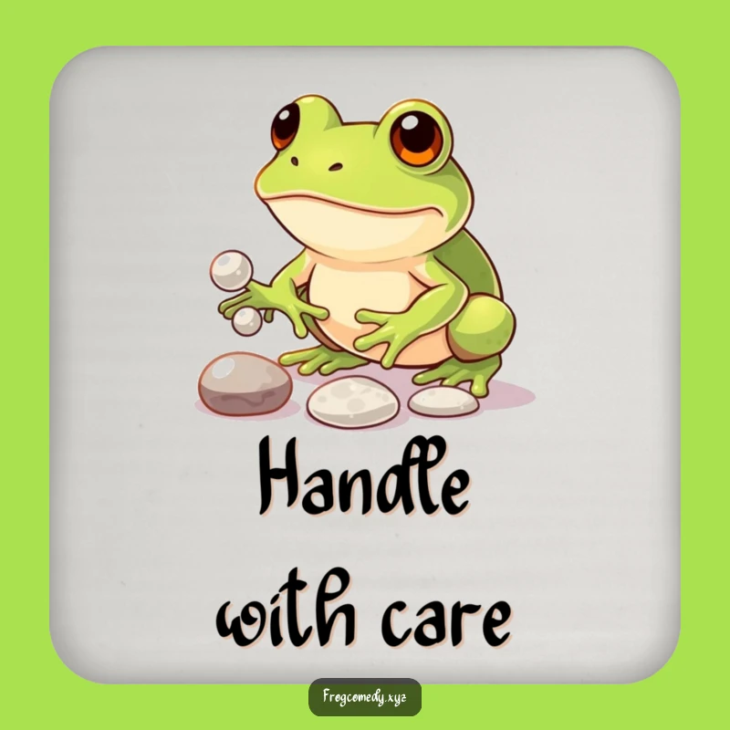 Kawaii Frog Juggling Coaster: Funny Drink Protection, Unique Gift