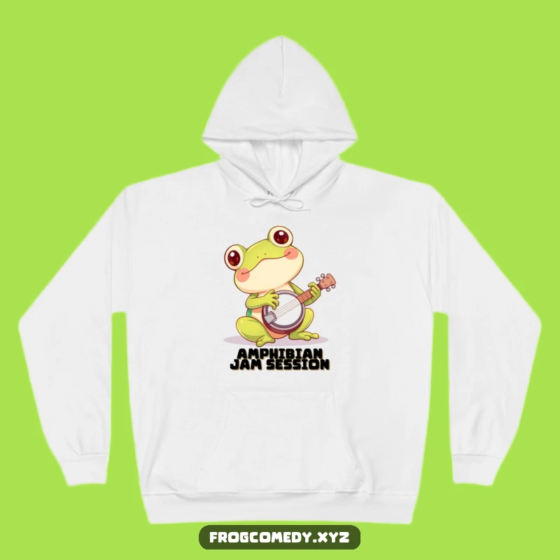 Funny Kawaii Frog Banjo Hoodie: Cozy Amphibian for a Hilarious Hangout