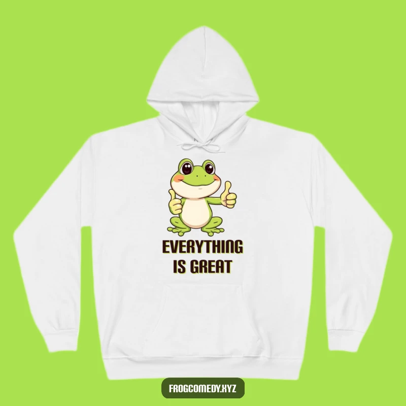Cozy Funny Frog Hoodie: Thumbs Up Comfort, Perfect Funny Relaxing Gift