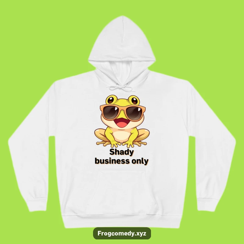 Cozy Funny Sunglasses Frog Hoodie: Giggling Amphibian Sun, Warm & Humorous Gift