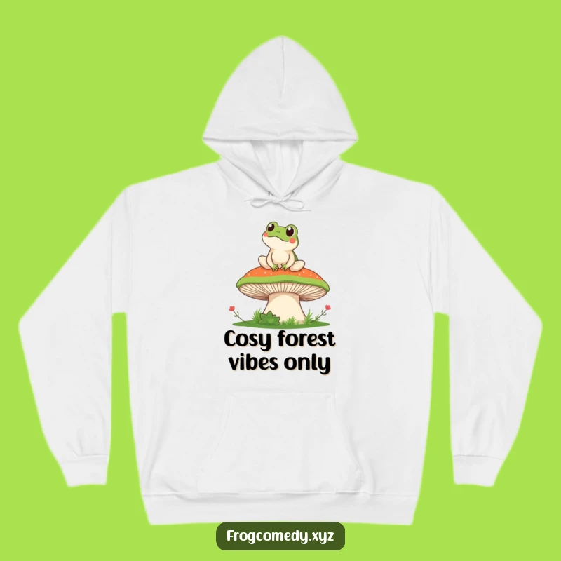 Cozy Kawaii Frog Mushroom Hoodie: Funny & Warm Gift for Frog Lovers