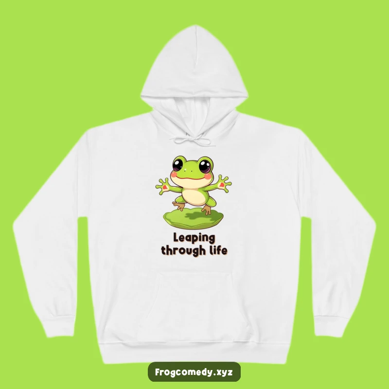 Funny Frog Lily Pad Hoodie: Cozy Leap Design, Perfect Warm Cheerful Funny Gift